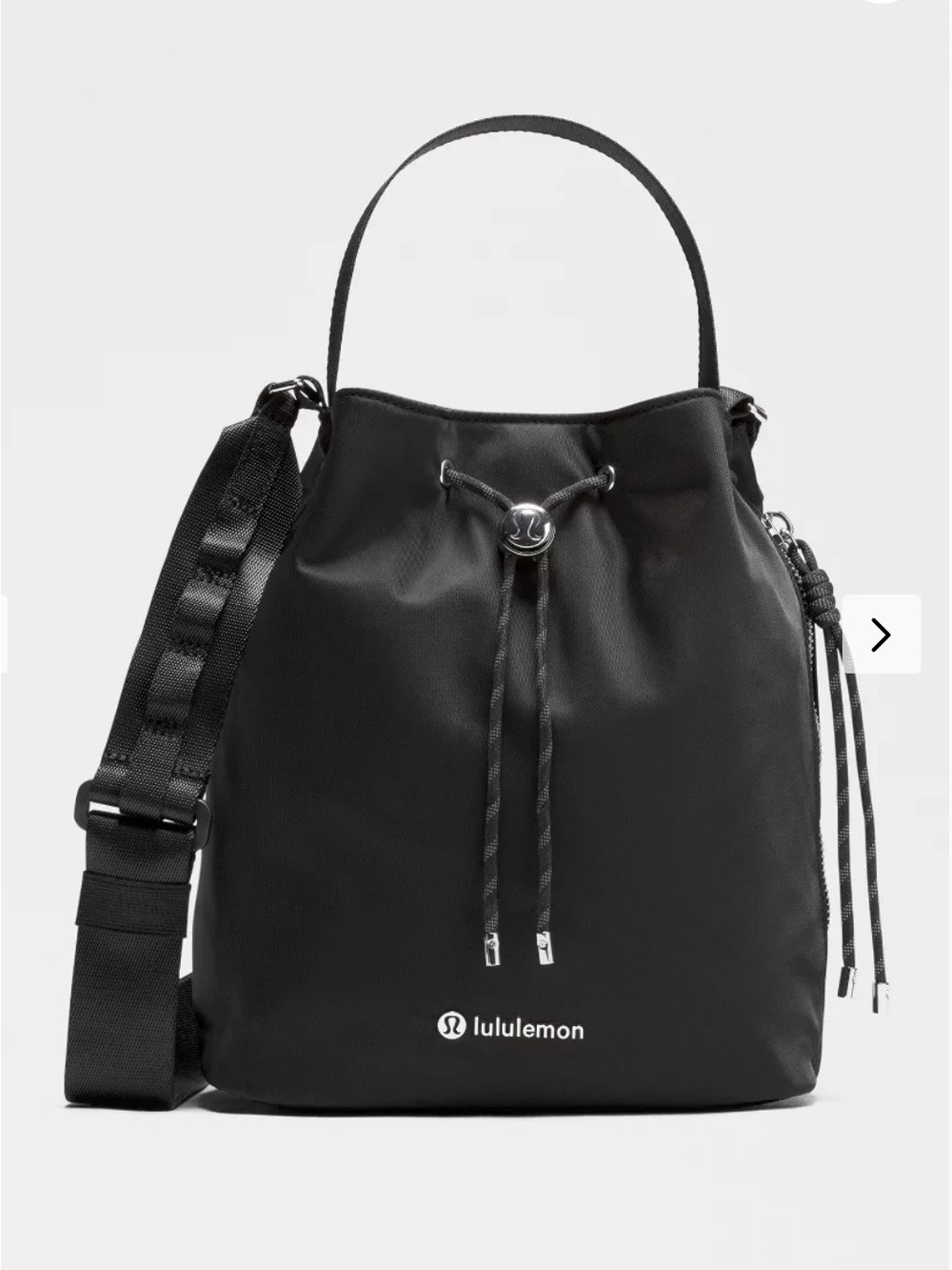 lululemon Black Drawstring Bucket Bag NWT